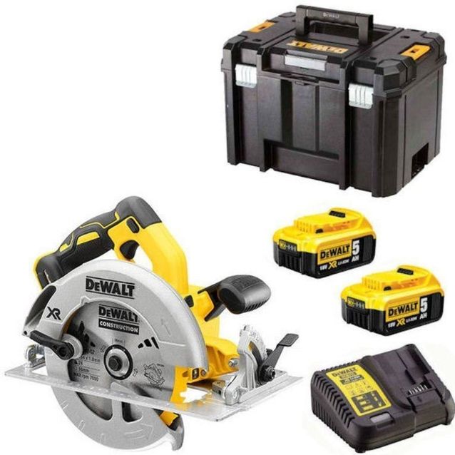 Akkupyörösaha DeWalt XR DCS570P2-QW Ø184 mm 18V 2x5,0 Ah akuilla + TSTAK