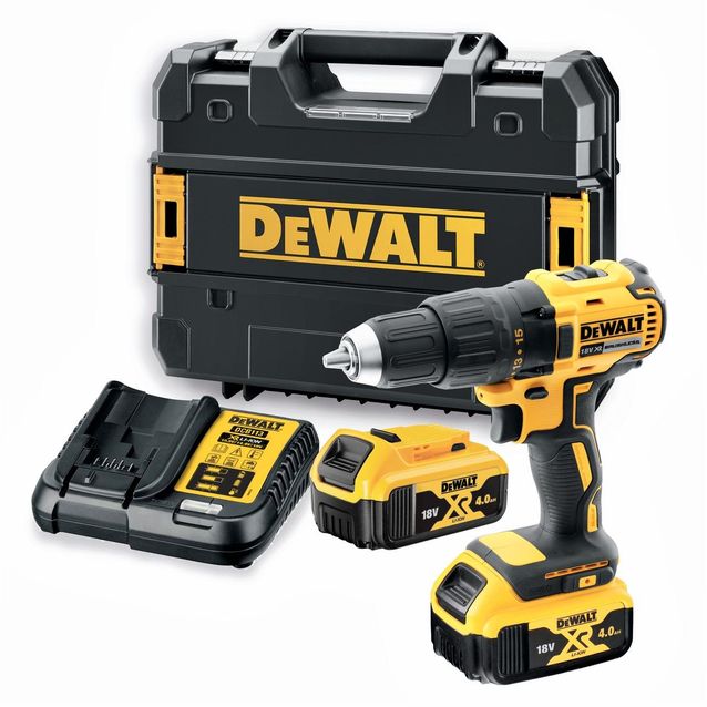 Akkuporakone DeWalt XR 65Nm 1750 rpm 18V 2x4,0 Ah akuilla + salkku