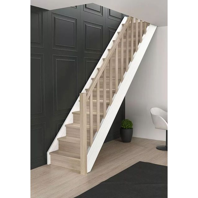 Portaat Dolle Helsinki, suora, tammi, kaide puisilla pystypinnoilla, umpinainen malli, eri värejä