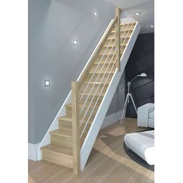 Portaat Dolle Helsinki, suora, tammi, kaide alumiinijohteilla, umpinainen malli, eri värejä