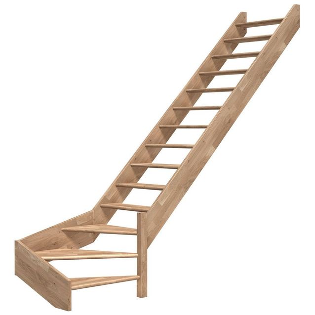 Portaat Dolle Paris, oikea, ilman porraskaidetta, avonainen malli, lakattu tammi