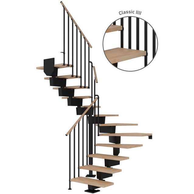 Portaat Dolle Dubai, U-malli, Classic IV -kaide, öljytty pyökki, eri värejä ja kokoja