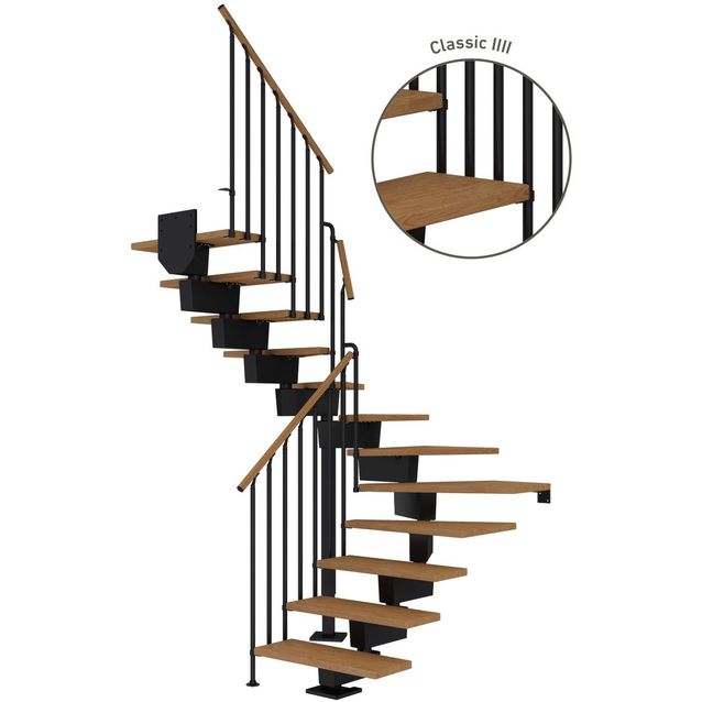 Portaat Dolle Dubai, U-malli, Classic IV -kaide, öljytty tammi, eri värejä ja kokoja