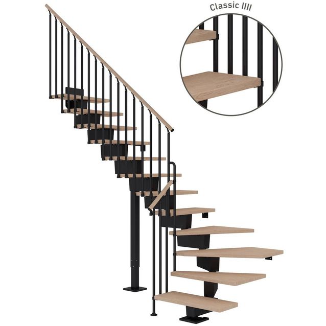 Portaat Dolle Dubai, L-malli, Classic IV -kaide, valkoöljytty tammi, eri värejä ja kokoja