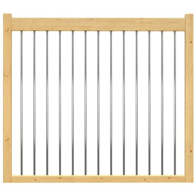 Suojakaide Dolle Lyon, pystysuorat metalliosat, käsittelemätön mänty, eri kokoja