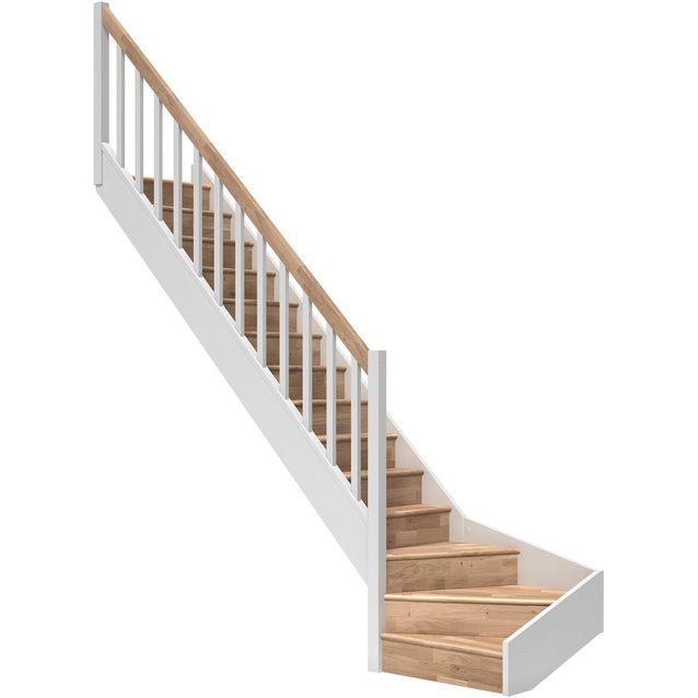 Portaat Dolle Paris, 3180mm, vasen, porraskaiteella, umpinainen malli, valkolakattu tammi