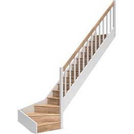 Portaat Dolle Paris, 3180mm, oikea, porraskaiteella, umpinainen malli, lakattu tammi