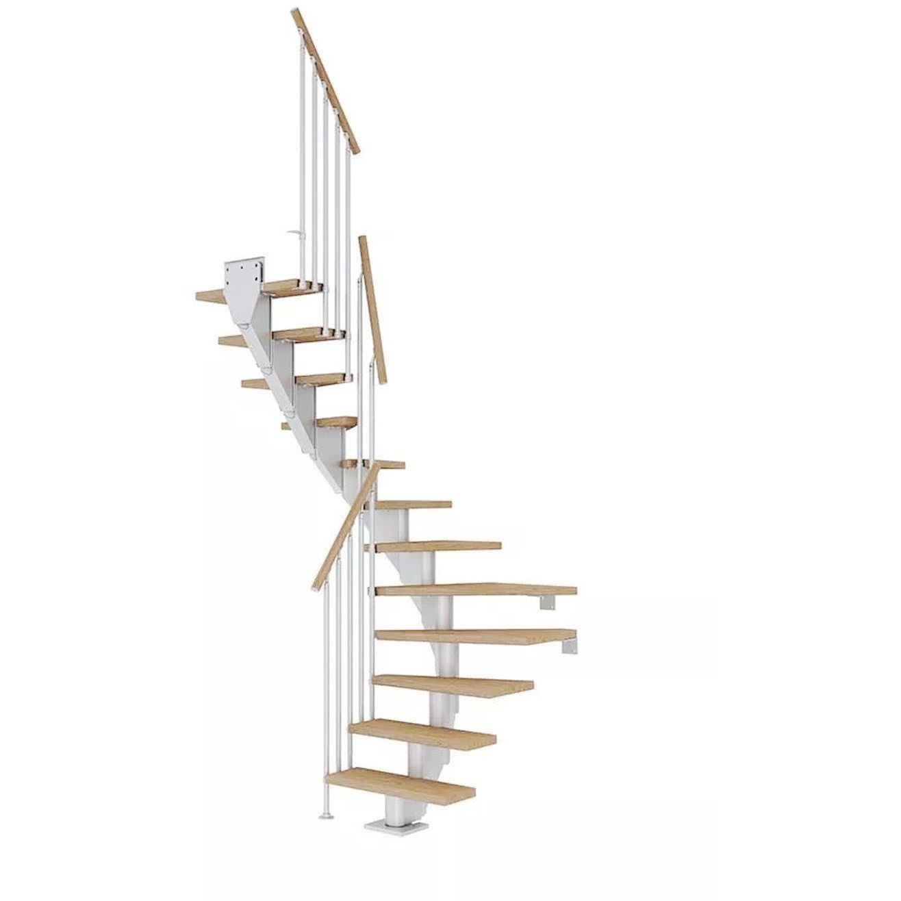 Portaat Dolle Frankfurt Classic III, 2590-3010mm, leveys 750mm, U-malli, öljytty tammi, helmenharmaa