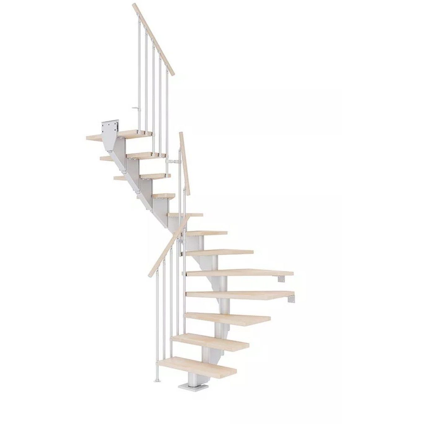 Portaat Dolle Hamburg Classic III, 2405-2790mm, leveys 750mm, U-malli, öljytty pyökki, helmenharmaa