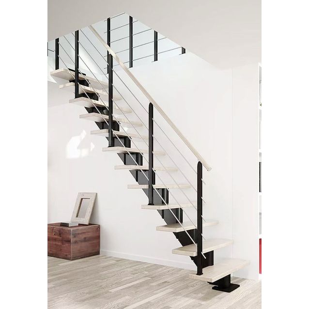 Portaat Dolle Hamburg Design suora valkoöljytty tammi musta eri kokoja