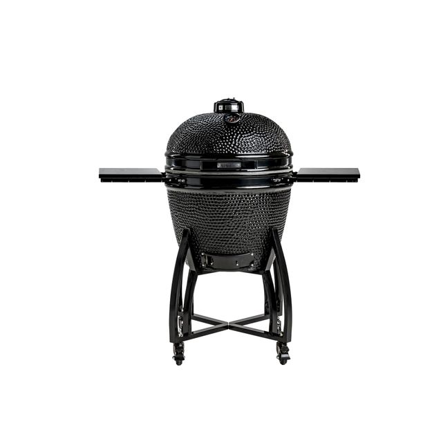 Hiiligrilli Hoovi Black Kamado Max, grillaustelineella, musta