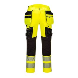 Huomiohousut Portwest DX442 Hi-Vis Stretch keltainen/musta