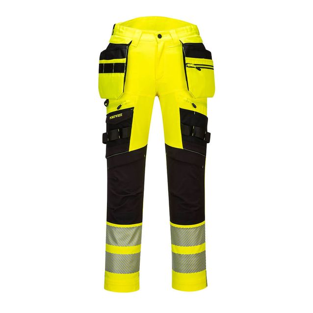 Huomiohousut Portwest DX442 Hi-Vis Stretch keltainen/musta
