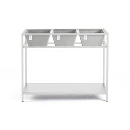 Yrttipöytä Ecopots Berliini 36x101x80cm valkoinen/valkoharmaa