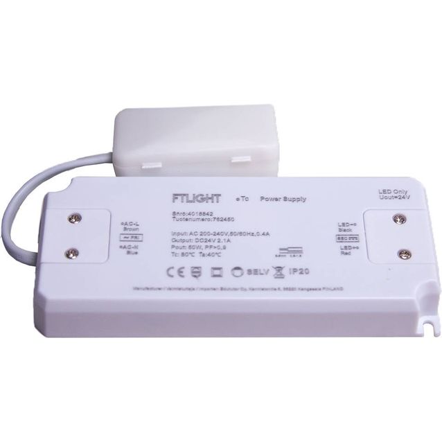 LED-vakiojännitelähde FTLight 50W 24V IP20