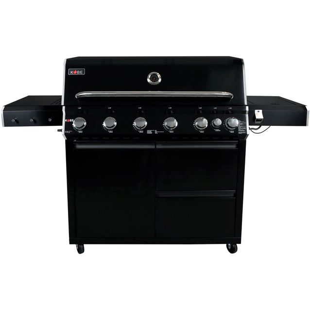 Kaasugrilli Kobe Premium Pre, 6 poltinta, sivukeitin, musta