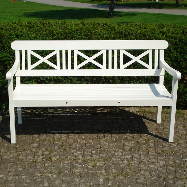 Puutarhapenkki Eden Wood Holmsund, 2-istuttava, leveys 150cm, valkoinen