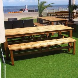 Ruokapöytä Eden Wood Viking, 220x90cm, 6 henkilölle, ruskea