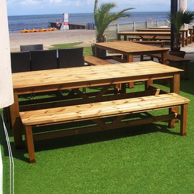 Ruokapöytä Eden Wood Viking, 220x90cm, 6 henkilölle, ruskea