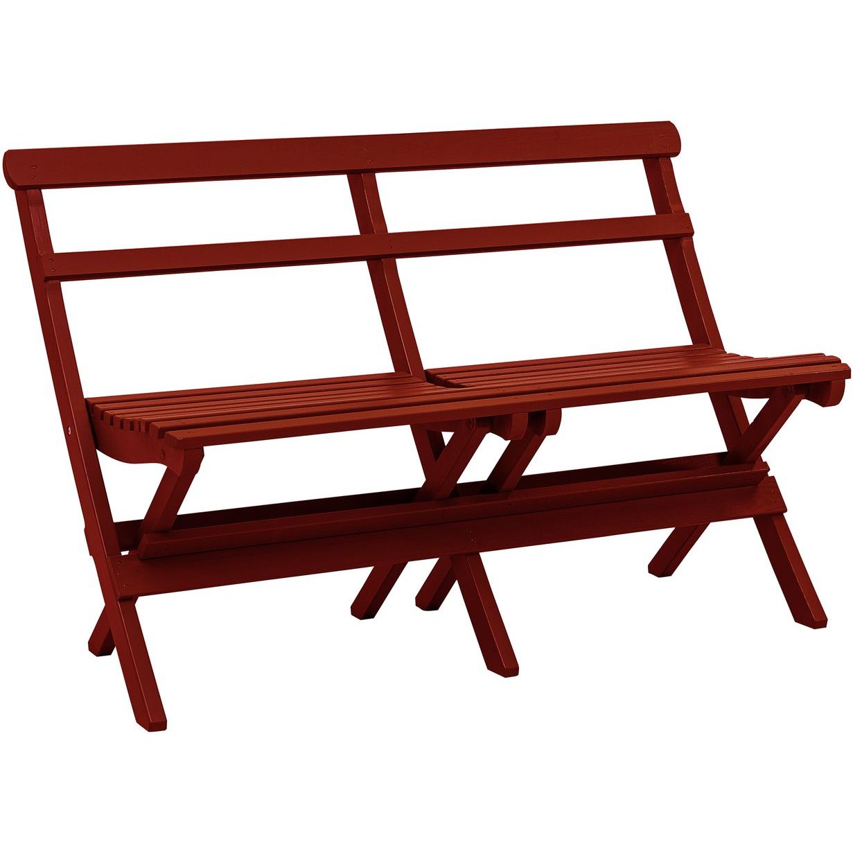 Puutarhapenkki Eden Wood Torparen, kokoontaitettava, leveys 126cm, punainen