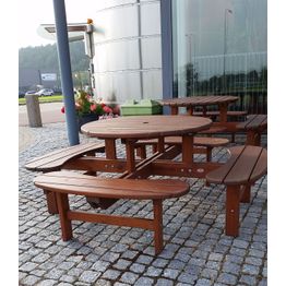 Piknik-pöytäryhmä Eden Wood Rondo, 6 henkilölle