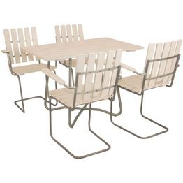 Ruokailuryhmä Eden Wood Amanda, 120x70cm, 4 nojatuolia, valkoinen