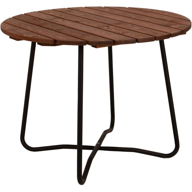 Ruokapöytä Eden Wood Wilma, Ø120cm, 5 henkilölle, ruskea