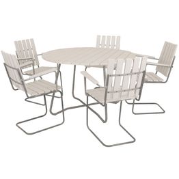 Ruokailuryhmä Eden Wood Amanda, Ø120cm, 5 nojatuolia, valkoinen