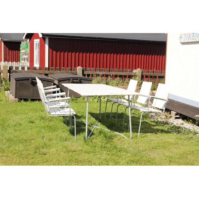 Ruokailuryhmä Eden Wood Amanda, 200x90cm pöytä + 6 nojatuolia