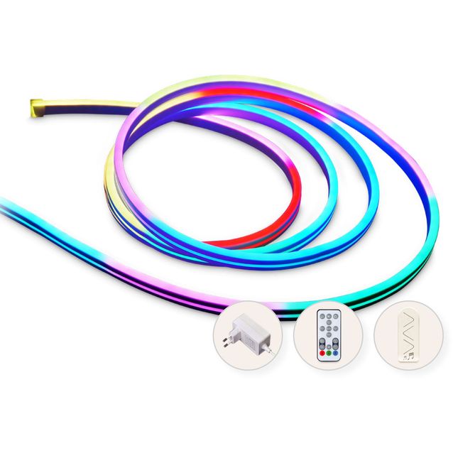LED-nauha Llitt Alexandra KIT, RGBIC Neon Smart, IP65, 5m​​​