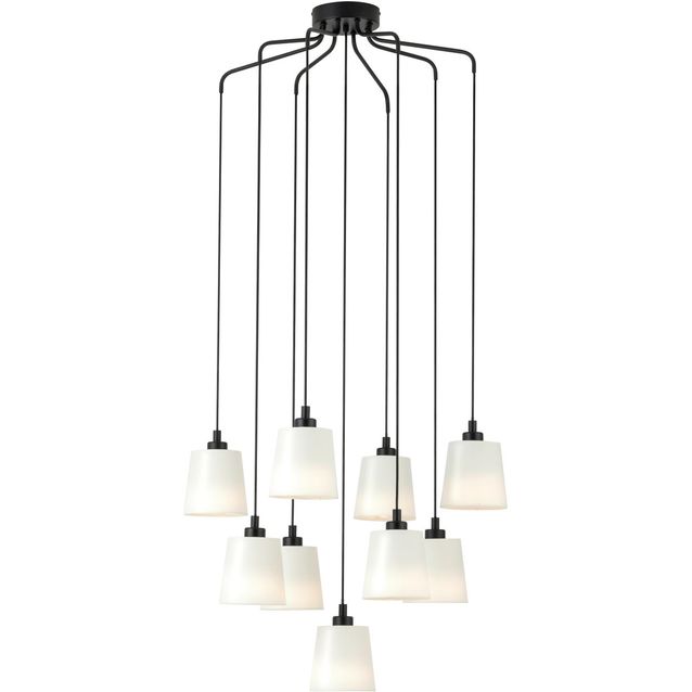 Riippuvalaisin Eglo Bernabetta 9XE27 maks. 40W/kpl IP20 musta/valkoinen