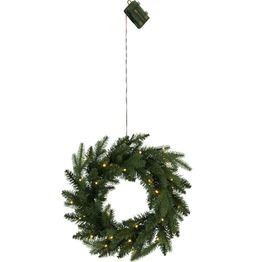 LED-joulukranssi Eglo Byske, liiketunnistin, Ø45cm, IP44, vihreä