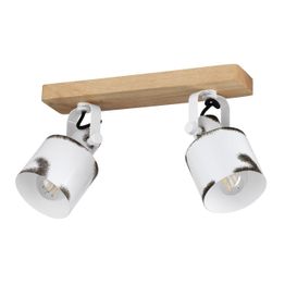 Kattovalaisin Eglo Kilburn, 2xE27, 40W, IP20, valkoinen/puu