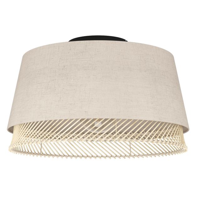 Kattovalaisin Eglo Tabley, Ø38cm, E27, 40W, IP20, pellava/puu