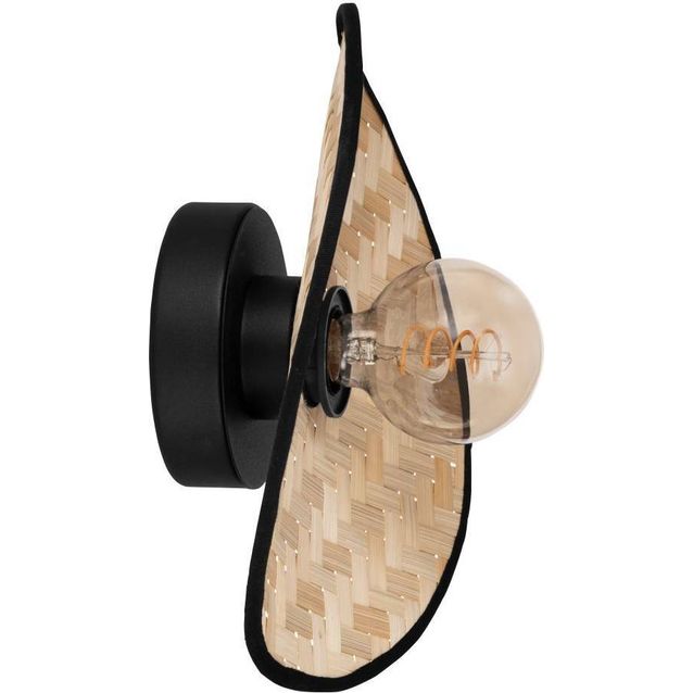 Seinävalaisin Marywell E27 musta/bambu 