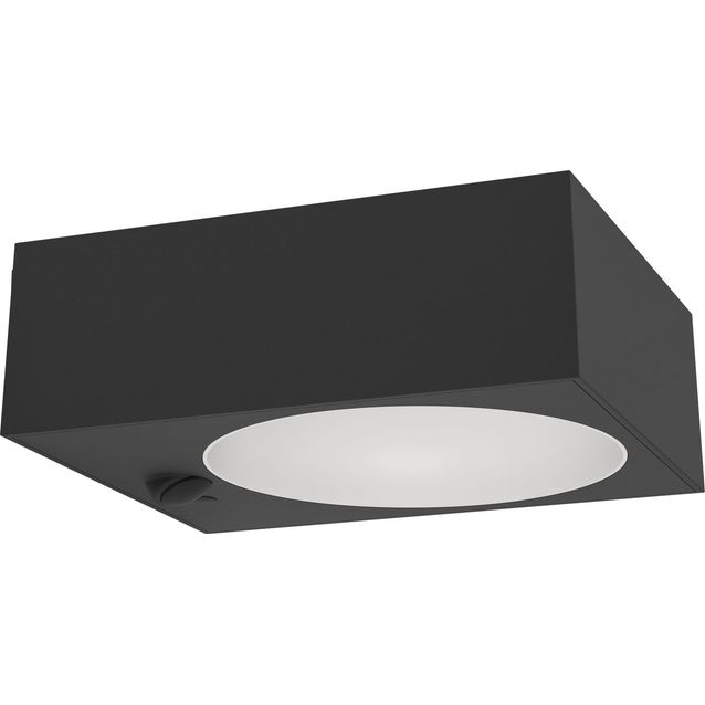 Aurinkokennoseinävalaisin tunnistimella Eglo Darfano, IP54, 4000K, alas, musta