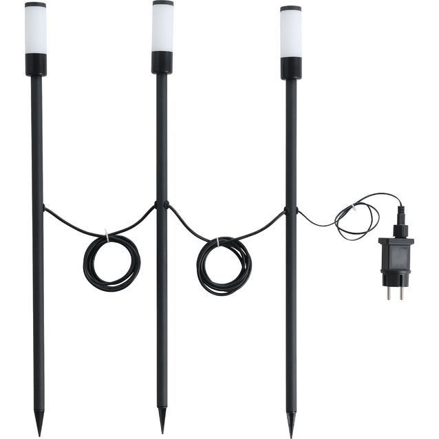 Maapiikkivalaisinsetti Eglo Zancaro 1, 3xLED RGB, IP44, musta/valkoinen, 3kpl/pkt