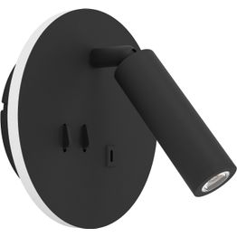 Seinävalaisin Eglo Fanzarotta 1 3W LED 3000K 230lm IP20 USB-portti pyöreä