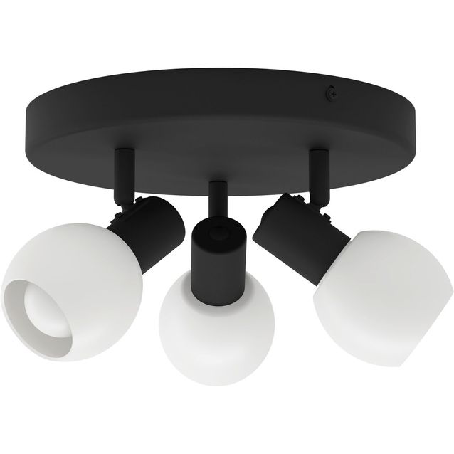 Kattospottivalaisin Eglo Castellazo 3xE14 maks. 10W/kpl IP20 musta/valkoinen