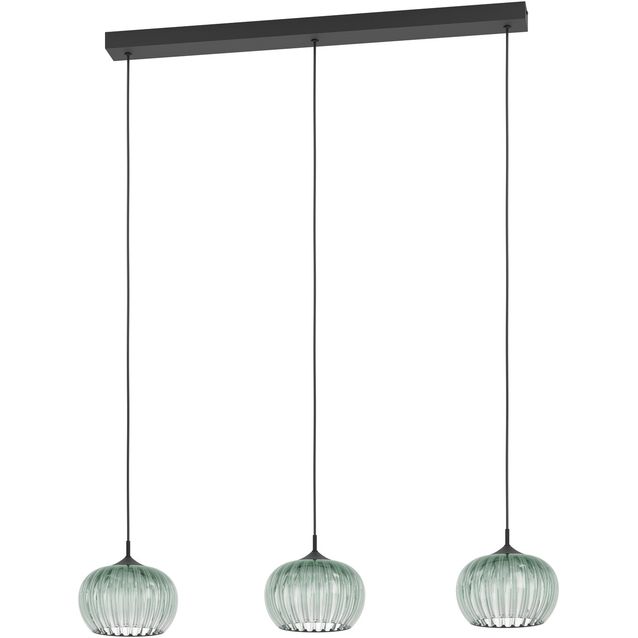Riippuvalaisin Eglo Alamito 20x77cm 3x5.3W LED CCT 530lm IP20 musta/vihreä