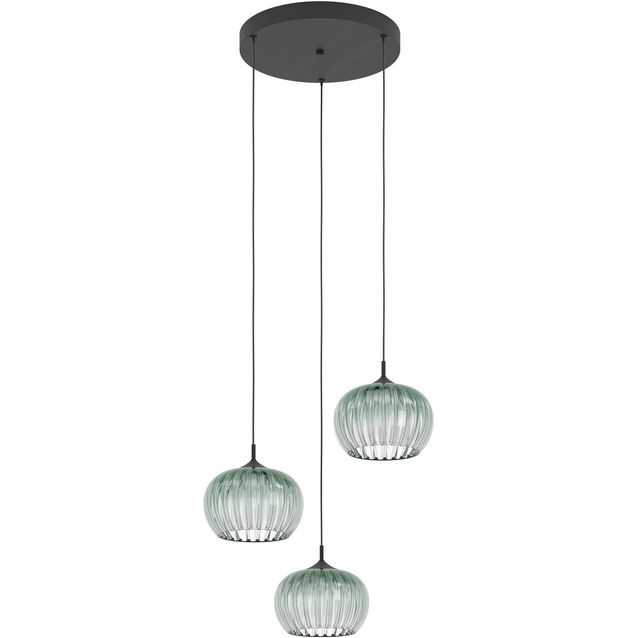 Riippuvalaisin Eglo Alamito 42.5cm 3x5.3W LED CCT 530lm IP20 musta/vihreä