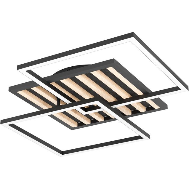 Kattovalaisin Eglo Cembrano 53x53cm 12.5W LED 3000K 1750lm IP20 musta/puu