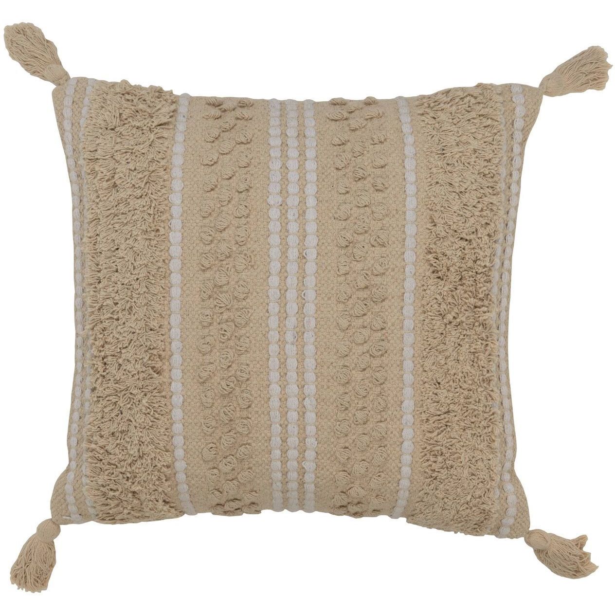 Koristetyyny tupsuilla Eglo Living Chevery, 45x45cm, kerma/beige