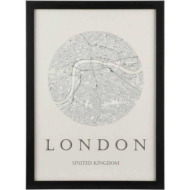 Taulu Eglo Living Roberval London, 32.5x45cm, musta-valkoinen