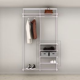 Vaatesäilytysratkaisun lisäpaketti Elfa Classic 10, melamiinihylly ja lankahyllyt, moduulileveys 60, valkoinen