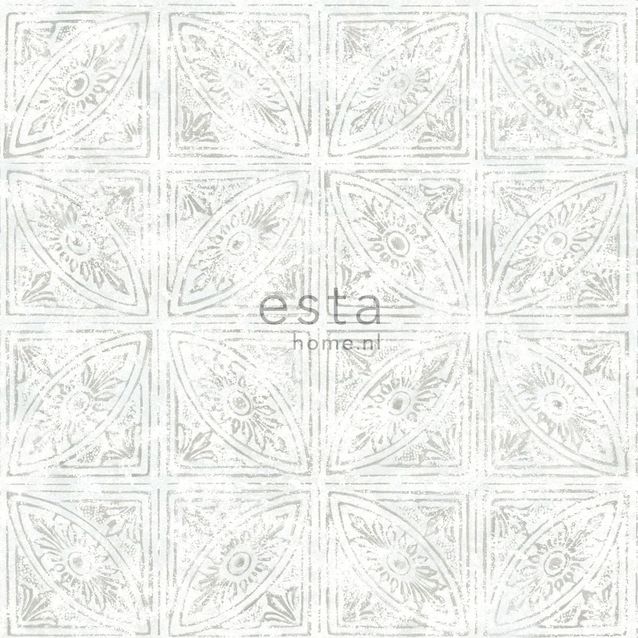 Tapetti Esta Tile Motif 148335, 0,53x10,05m, vaaleanharmaa