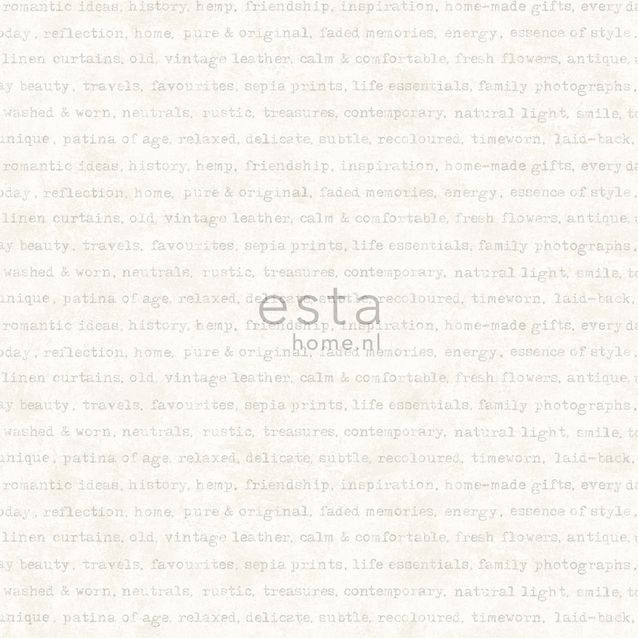 Tapetti Esta Text 148340, 0,53x10,05m, beige, valkoinen