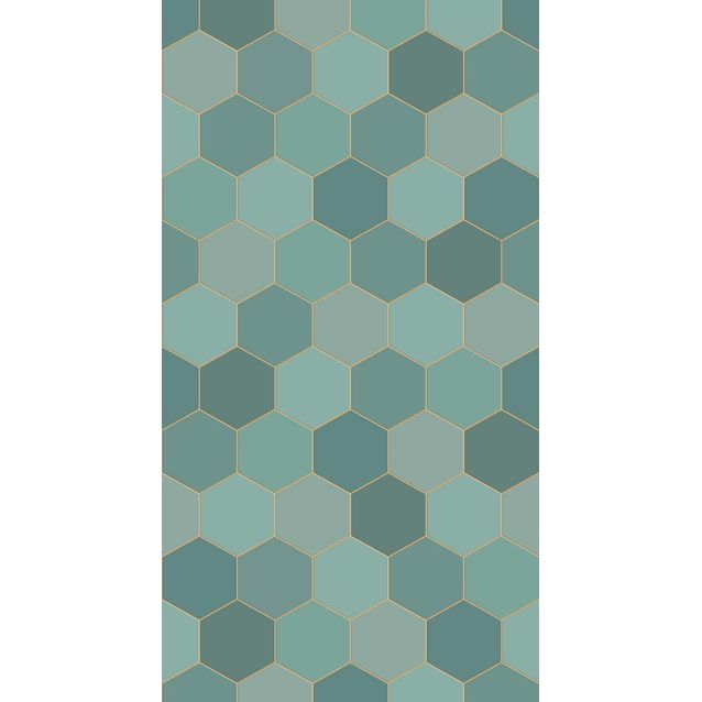 Paneelitapetti PhotowallXL Hexagon Motif 1,50x2,79 m vihreä