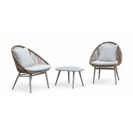 Parvekesetti Eureka Kaisla, 2-istuttava, ruskea/luonnonvalkoinen