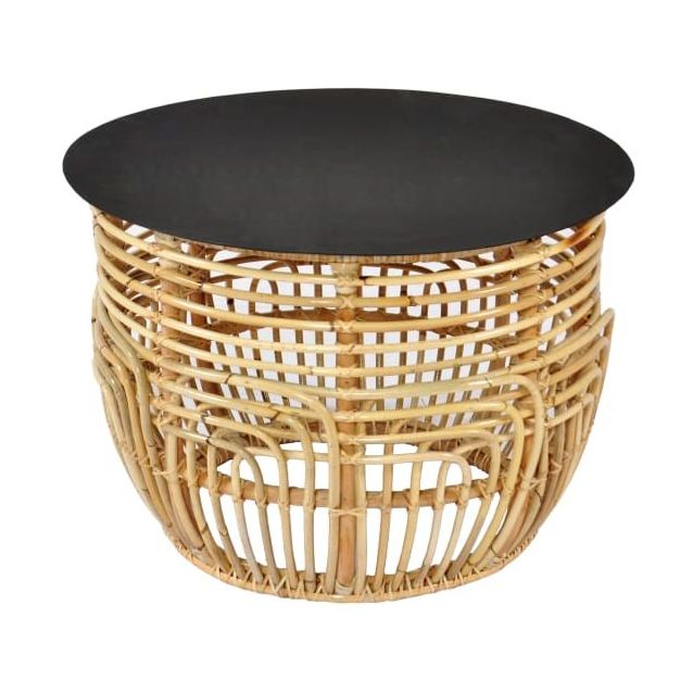 Pöytä Eureka Macau Ø58cm luonnonvärinen/musta